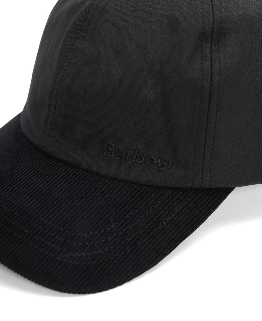 Barbour Ashby Waxed Cotton Baseball Cap in Black