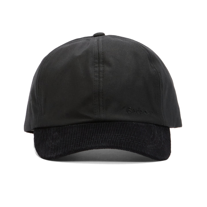 Barbour Ashby Waxed Cotton Baseball Cap in Black