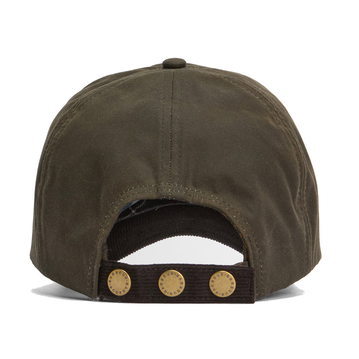 Barbour Ashby Waxed Cotton Baseball Cap in Olive