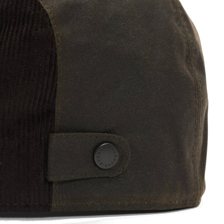 Barbour Ashby Wax Flat Cap in Olive
