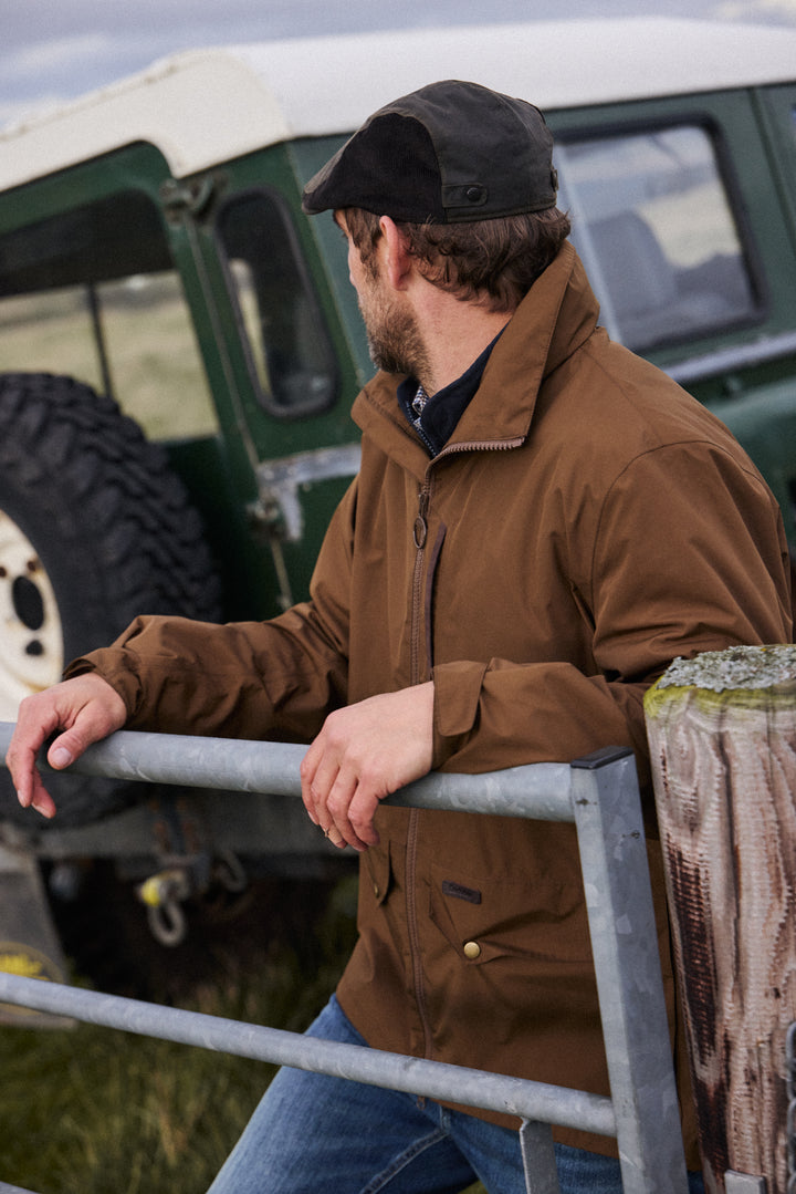 Barbour Ashby Wax Flat Cap in Olive