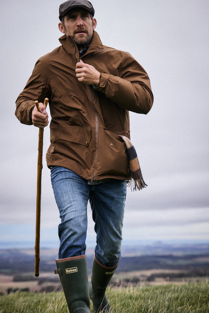 Barbour Ashby Wax Flat Cap in Olive