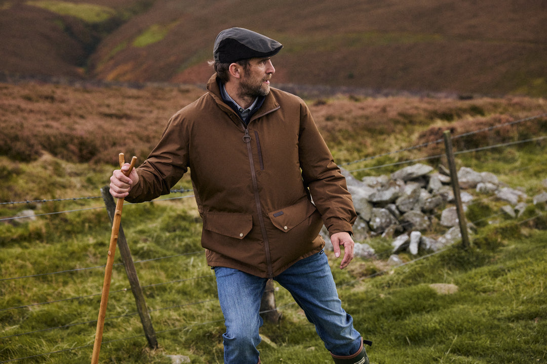 Barbour Ashby Wax Flat Cap in Olive