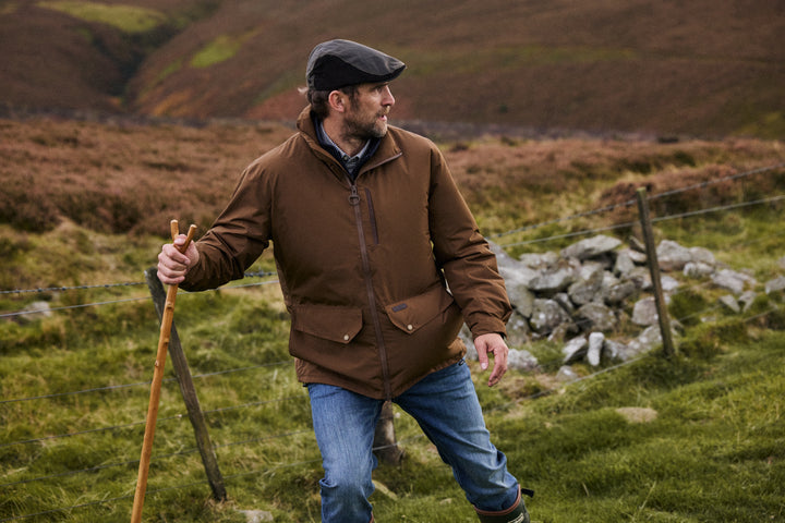 Barbour Ashby Wax Flat Cap in Olive
