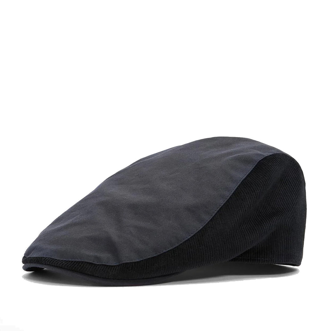 Barbour Ashby Wax Flat Cap in Navy
