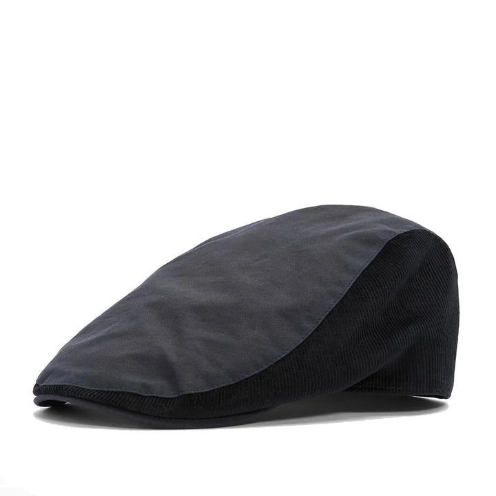 Barbour Ashby Wax Flat Cap in Navy
