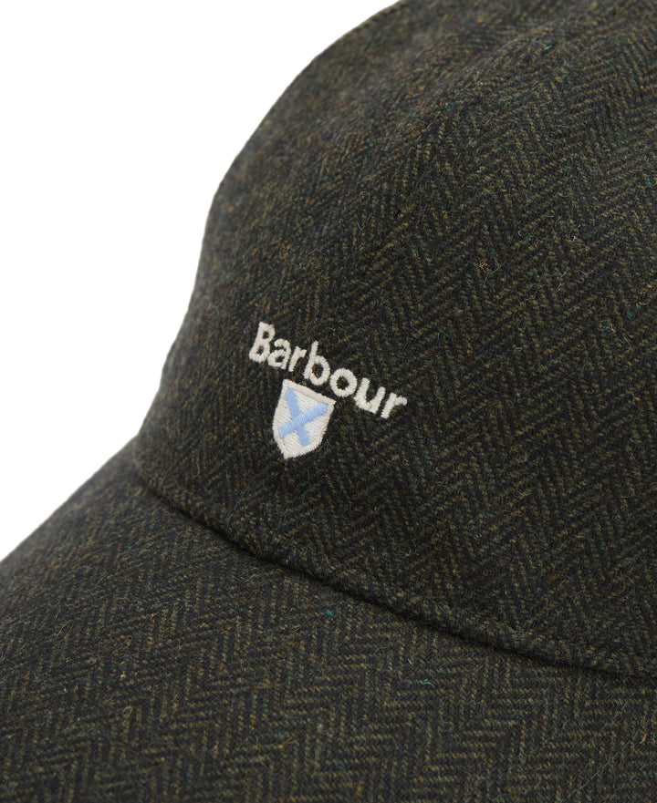 Barbour Barlow Olive Herringbone Baseball Cap