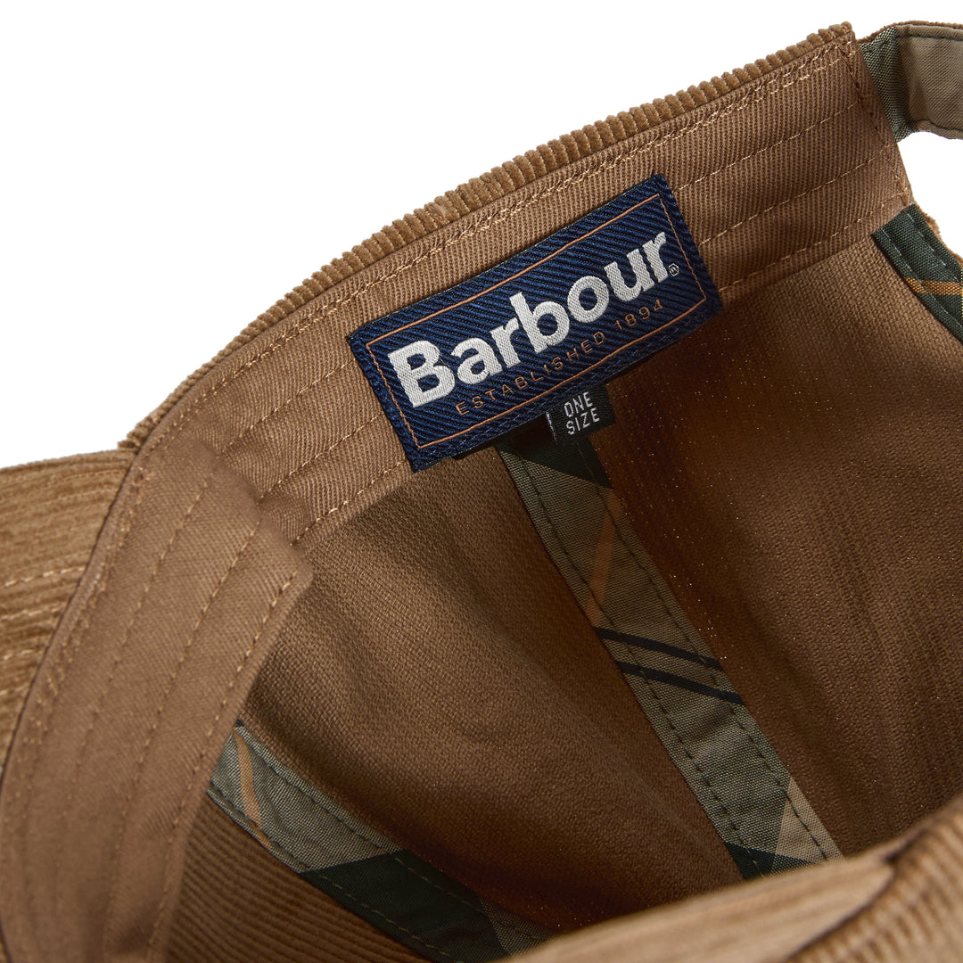 Barbour Bayfield Corduroy Baseball Cap in Beige