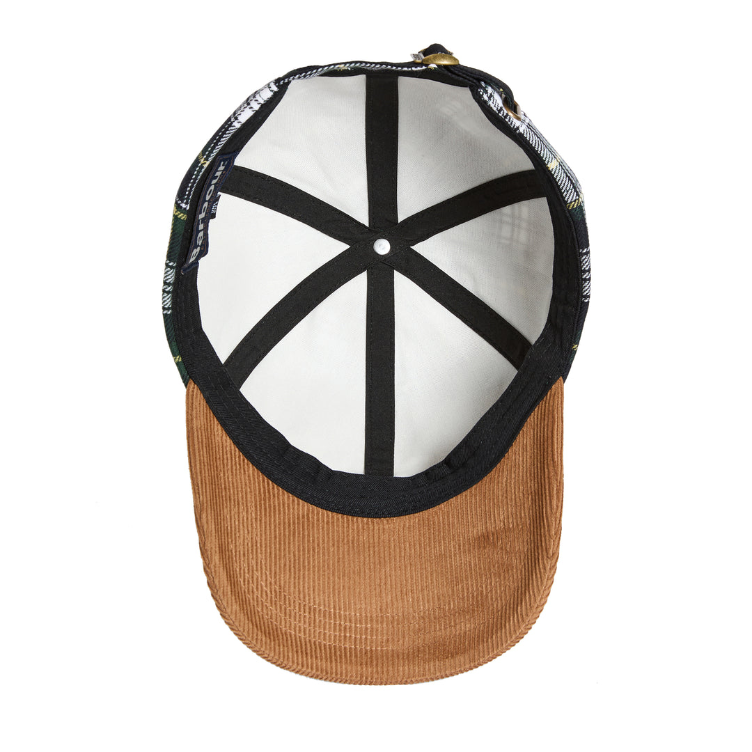 Barbour Benson Tartan Baseball Cap Green/Tan