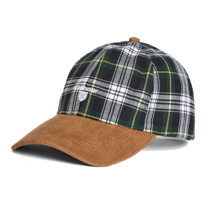 Barbour Benson Tartan Baseball Cap Green/Tan