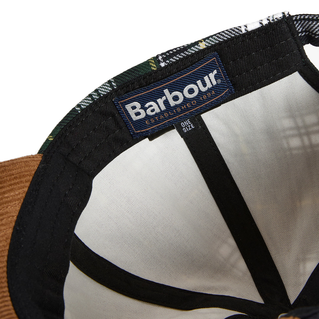 Barbour Benson Tartan Baseball Cap Green/Tan