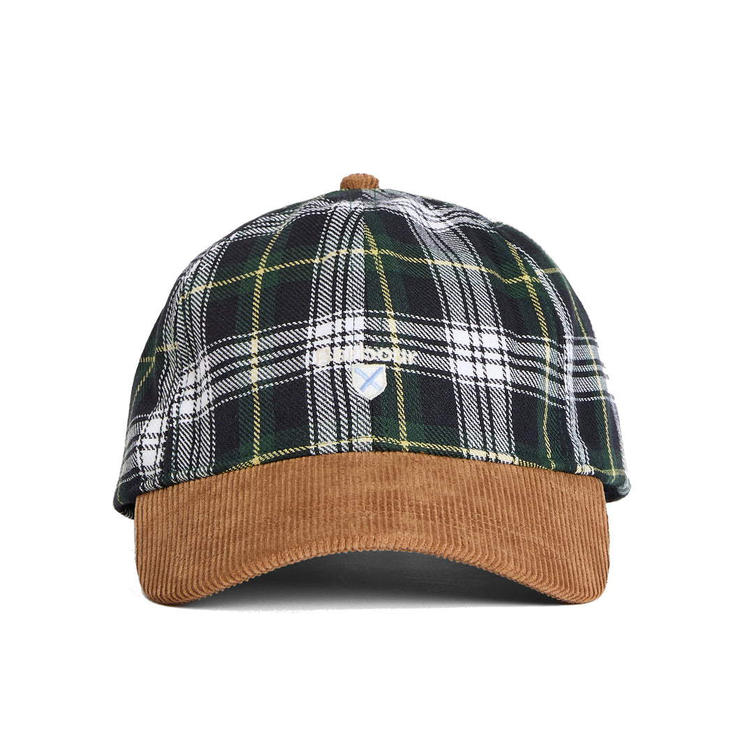 Barbour Benson Tartan Baseball Cap Green/Tan