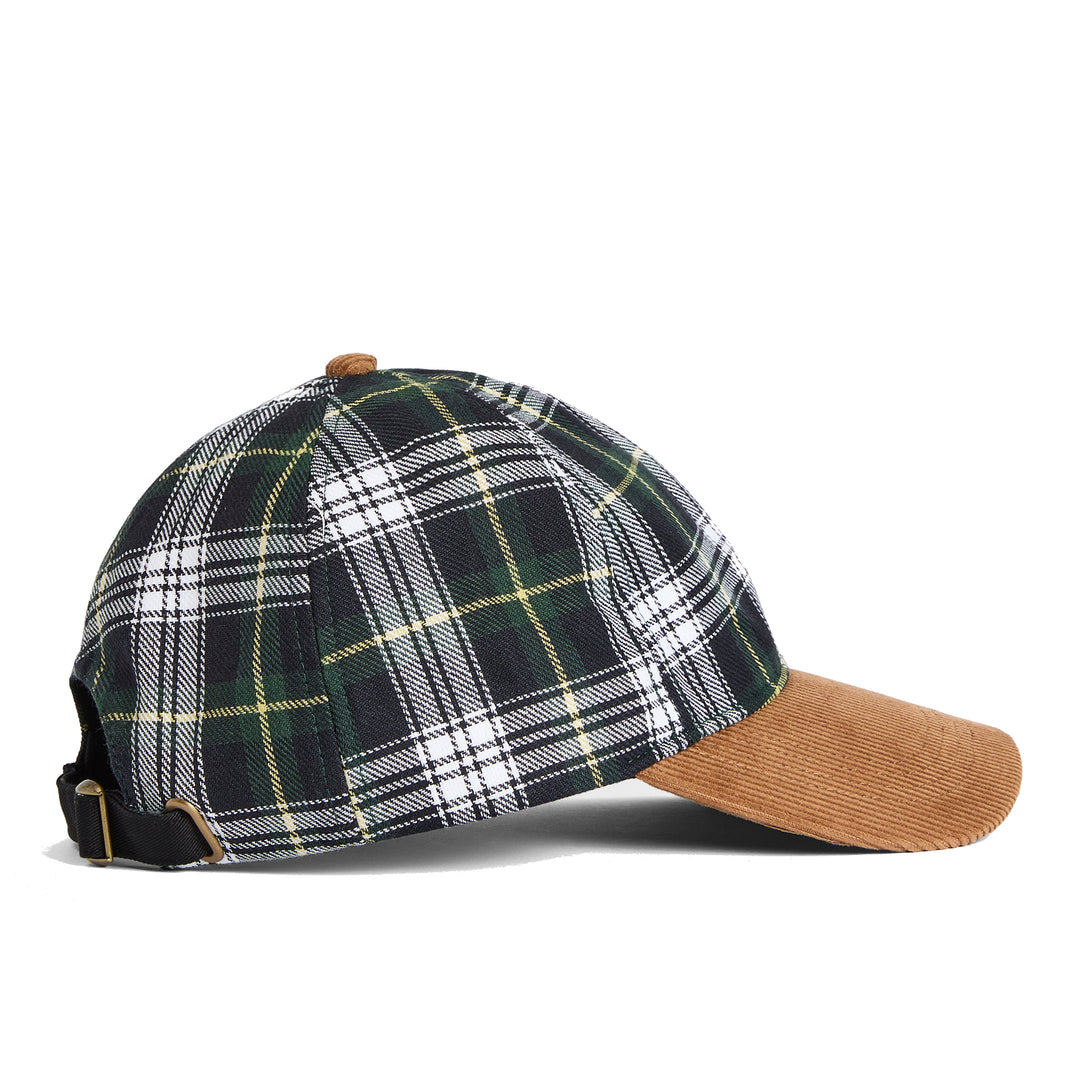 Barbour Benson Tartan Baseball Cap Green/Tan