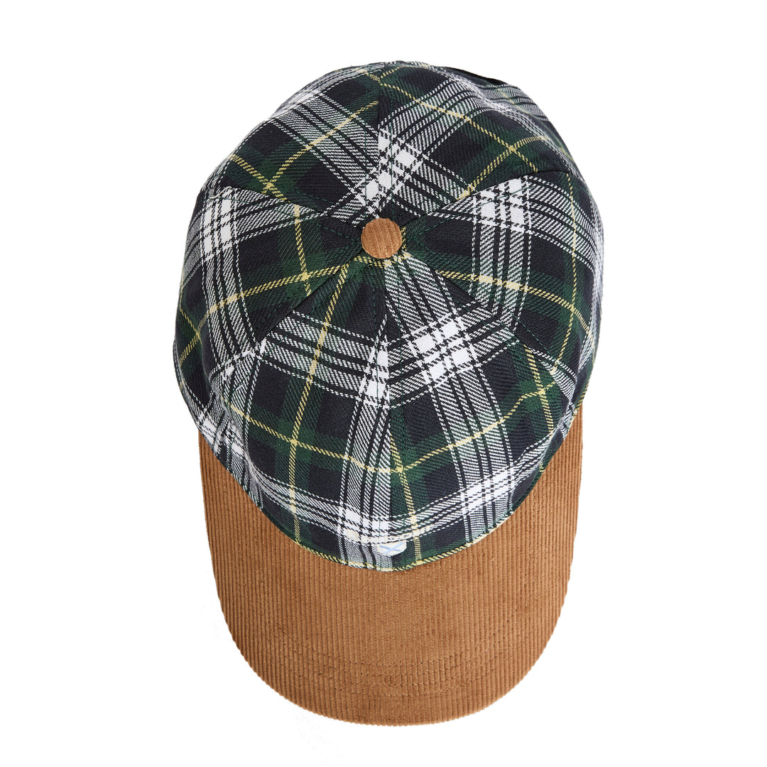 Barbour Benson Tartan Baseball Cap Green/Tan