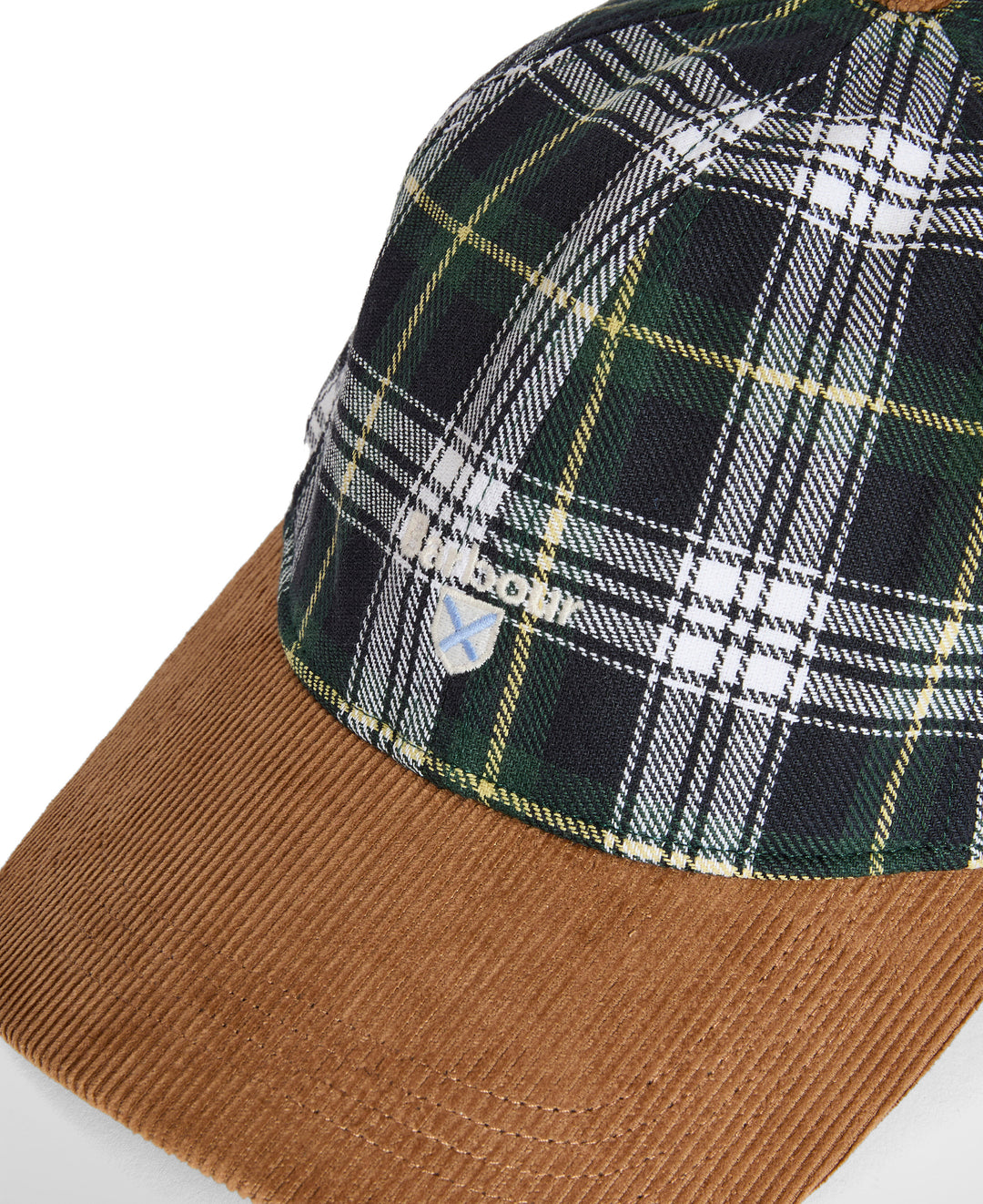 Barbour Benson Tartan Baseball Cap Green/Tan
