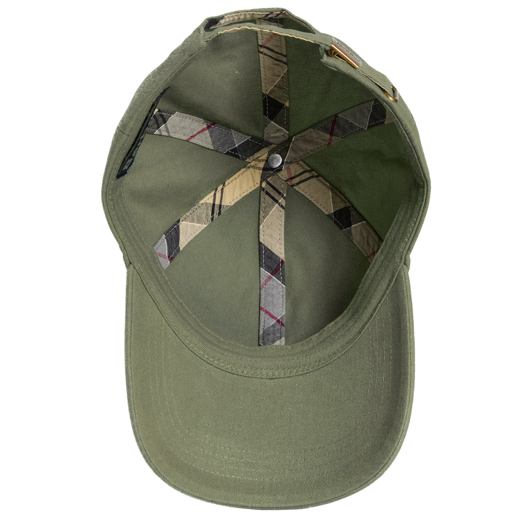 Barbour Cascade Adjustable Cotton Baseball Cap in Agave Green