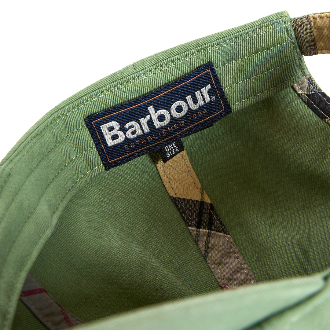 Barbour Cascade Adjustable Cotton Baseball Cap in Loden Green