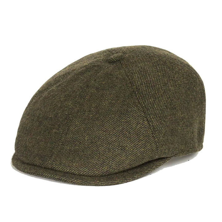 Barbour Claymore Bakerboy Cap in Green Twill