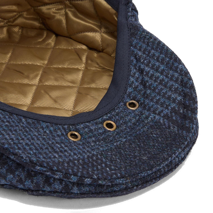 Barbour Deveron Wool Flat Cap in Navy Blue