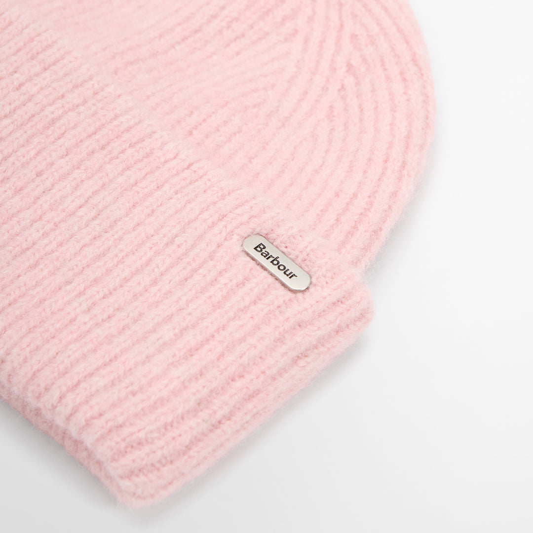 Barbour Enid Knitted Beanie Hat, Candy Pink