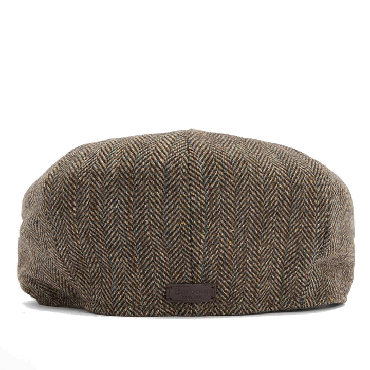 Barbour Fyne Herringbone Bakerboy Cap in Brown