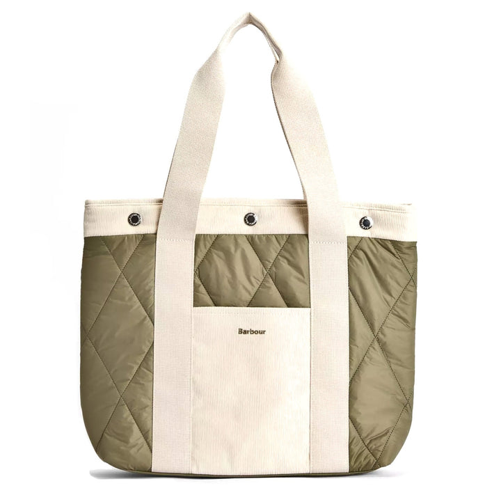 Barbour Healy Quilted Tote Bag Bleached Olive