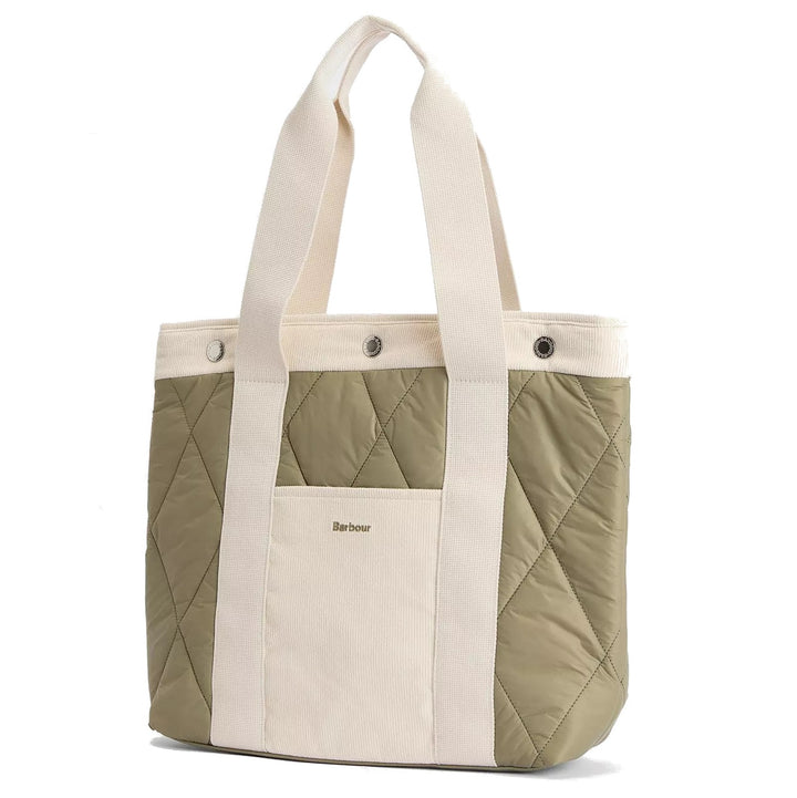 Barbour Healy Quilted Tote Bag Bleached Olive
