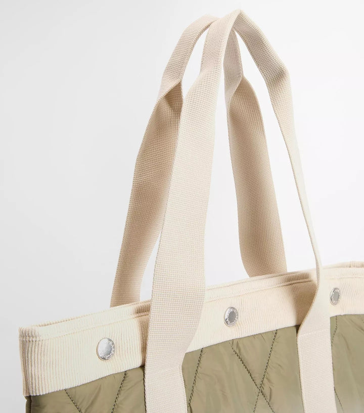 Barbour Healy Quilted Tote Bag Bleached Olive