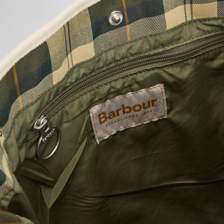 Barbour Healy Quilted Tote Bag Bleached Olive