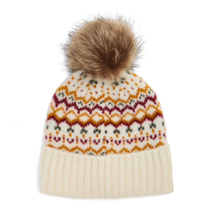 Barbour Kingsford Fairisle Bobble Hat in Cloud