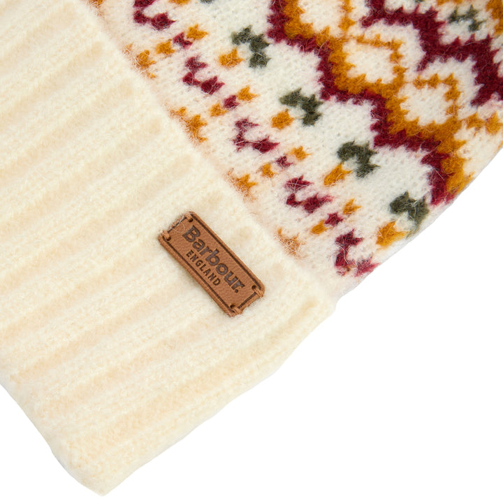 Barbour Kingsford Fairisle Bobble Hat in Cloud