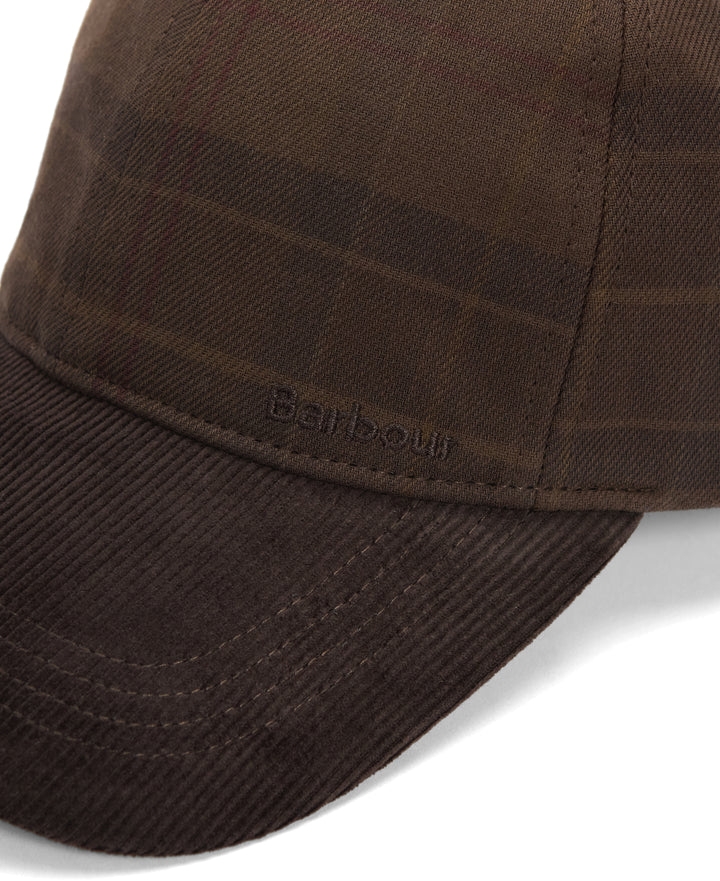 Barbour Macklow Brown Tartan & Cord Baseball Cap