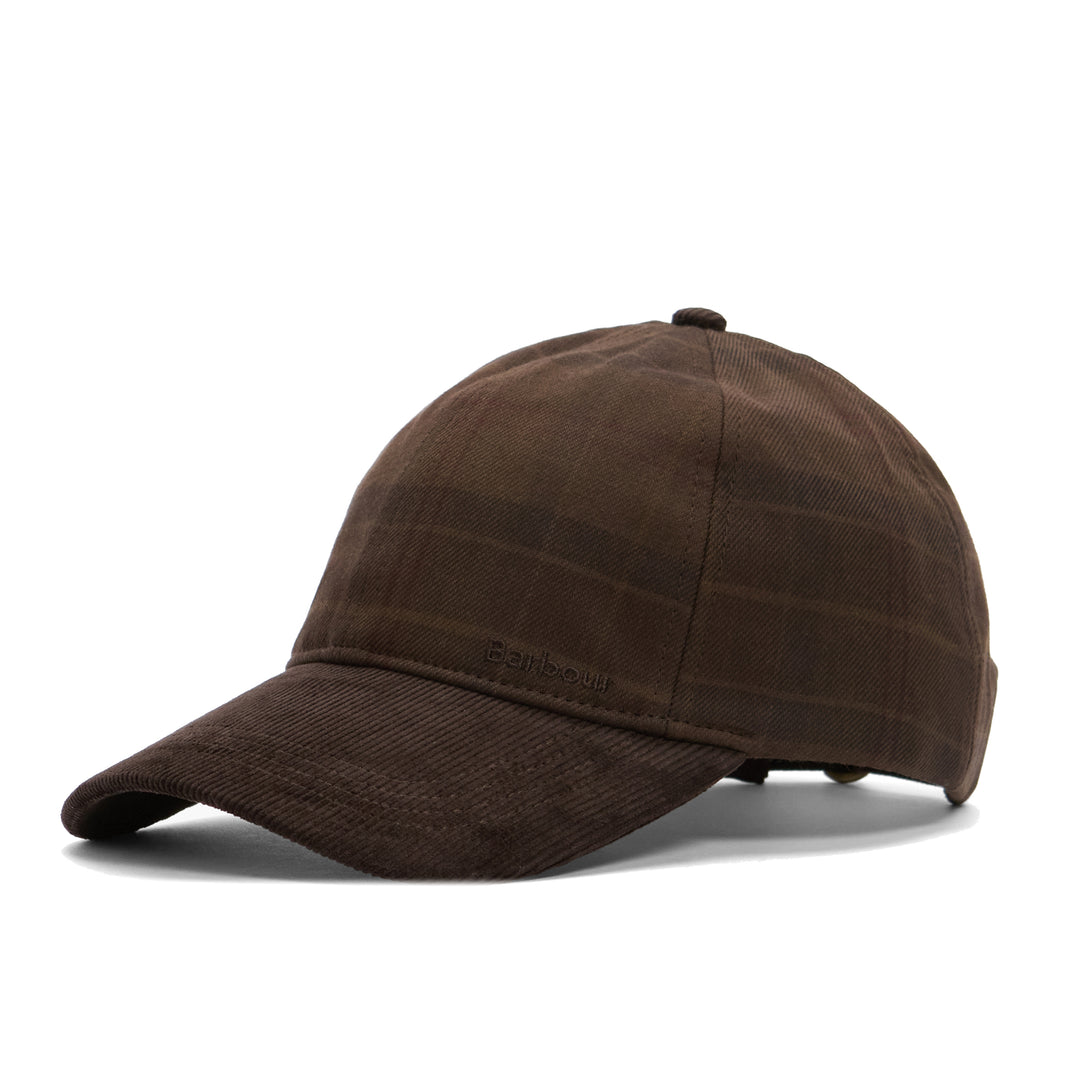 Barbour Macklow Brown Tartan & Cord Baseball Cap