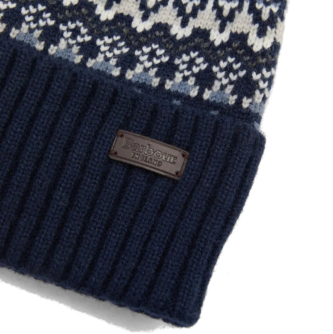 Barbour Fairisle Marlow Bobble Hat Navy The Hat Company