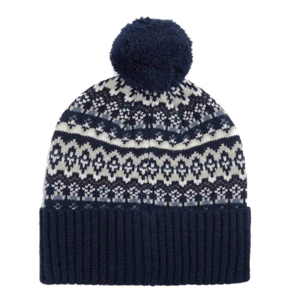 Barbour Fairisle Marlow Bobble Hat Navy