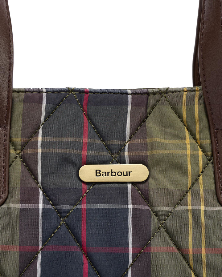 Barbour Mini Quilted Tote Bag in Classic Tartan