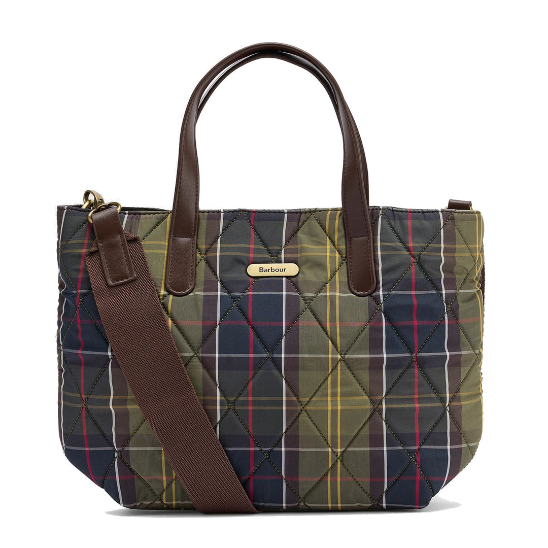 Barbour Mini Quilted Tote Bag in Classic Tartan