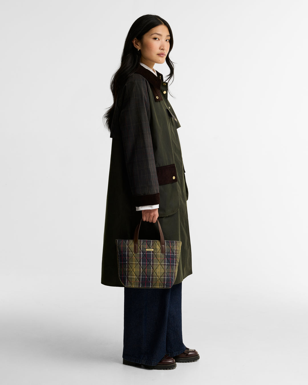 Barbour Mini Quilted Tote Bag in Classic Tartan