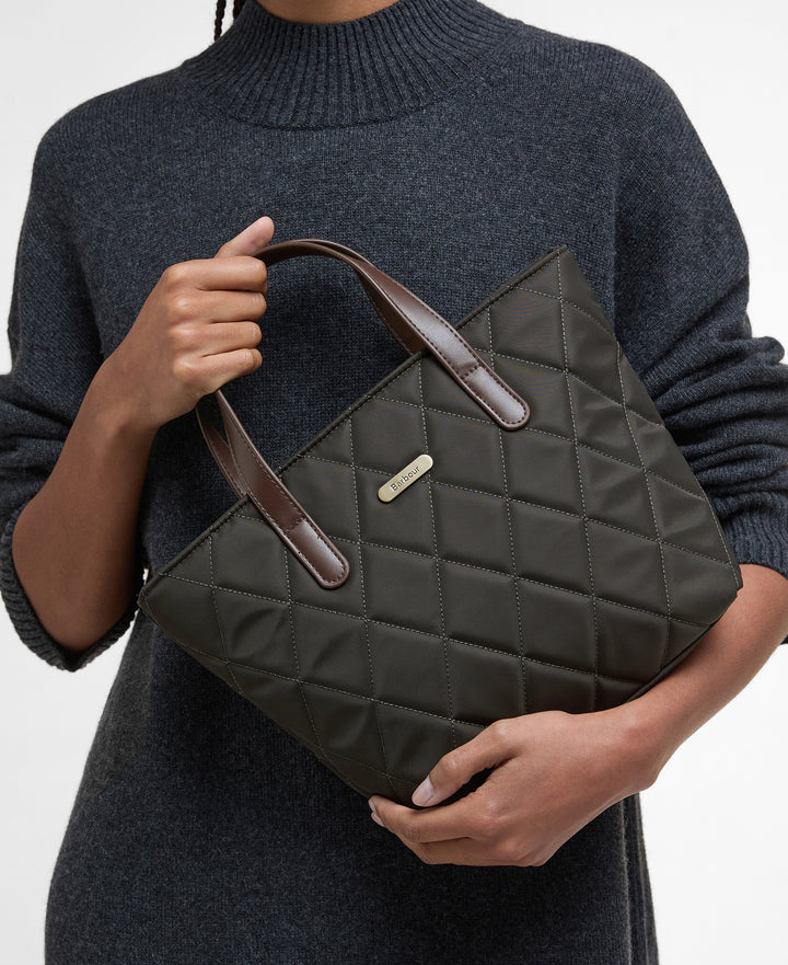 Barbour Mini Quilted Tote Bag in Olive