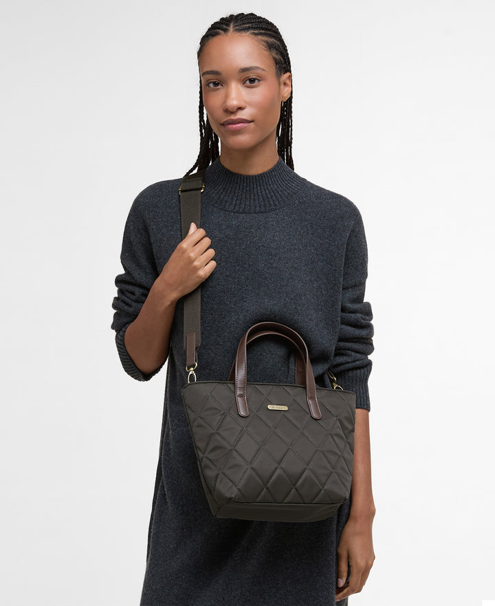 Barbour Mini Quilted Tote Bag in Olive