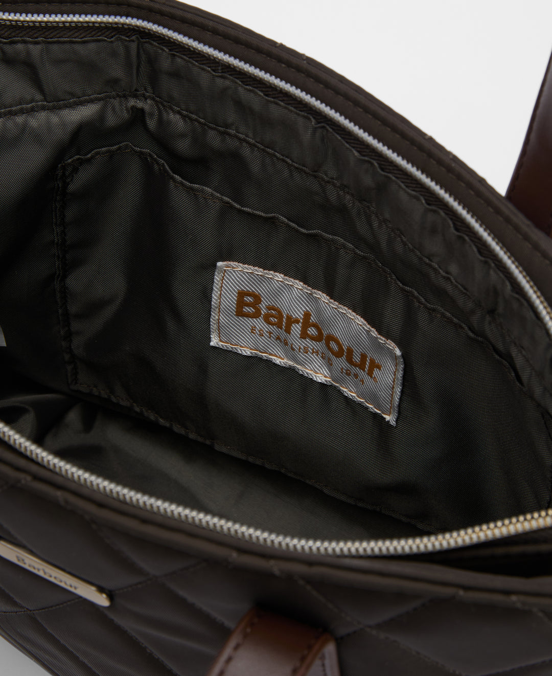 Barbour Mini Quilted Tote Bag in Olive