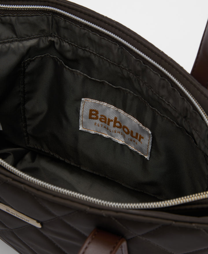Barbour Mini Quilted Tote Bag in Olive