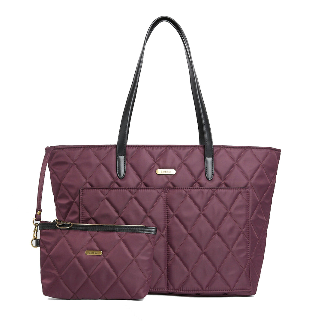 Barbour Quilted Tote Bag in Fig