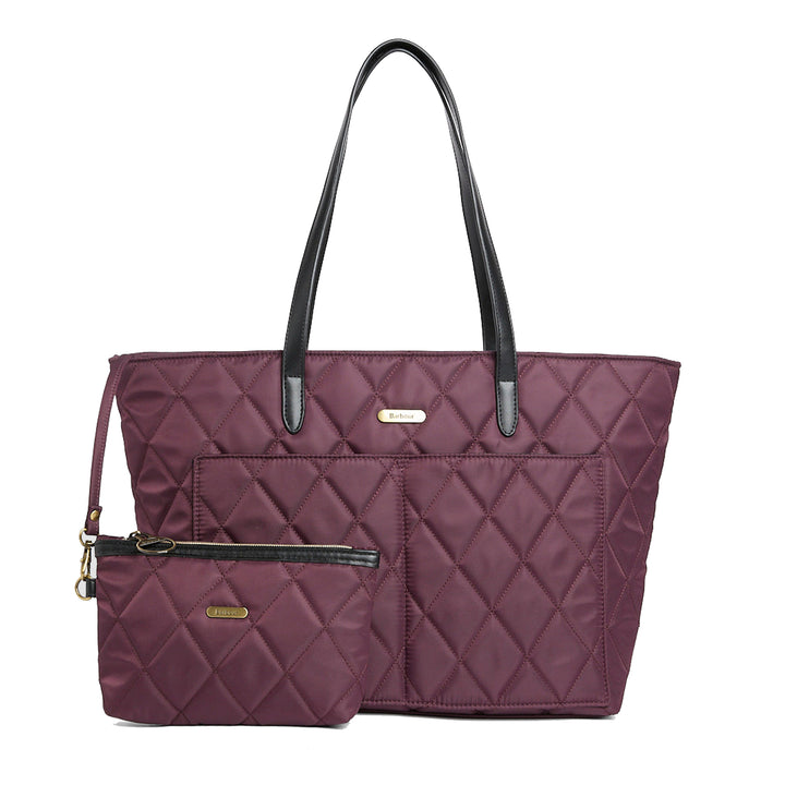 Barbour Quilted Tote Bag in Fig