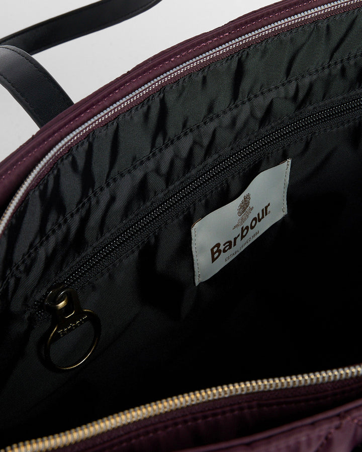 Barbour Quilted Tote Bag in Fig