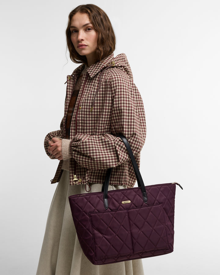 Barbour Quilted Tote Bag in Fig