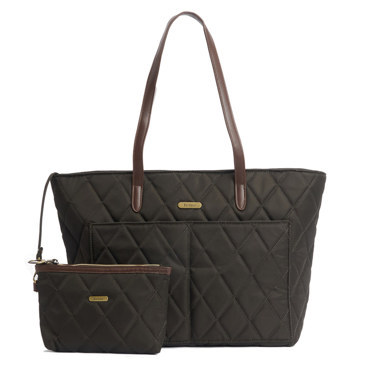 Barbour Quilted Tote Bag in Olive