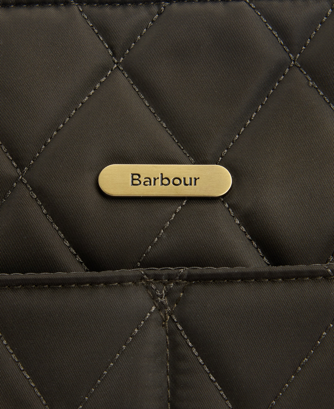 Barbour Quilted Tote Bag in Olive