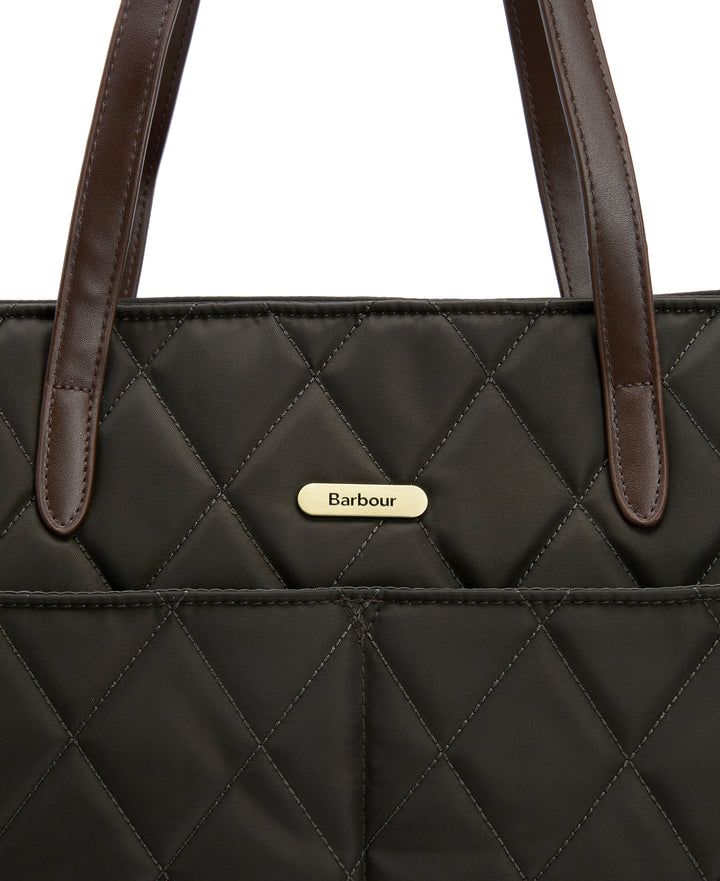 Barbour Quilted Tote Bag in Olive