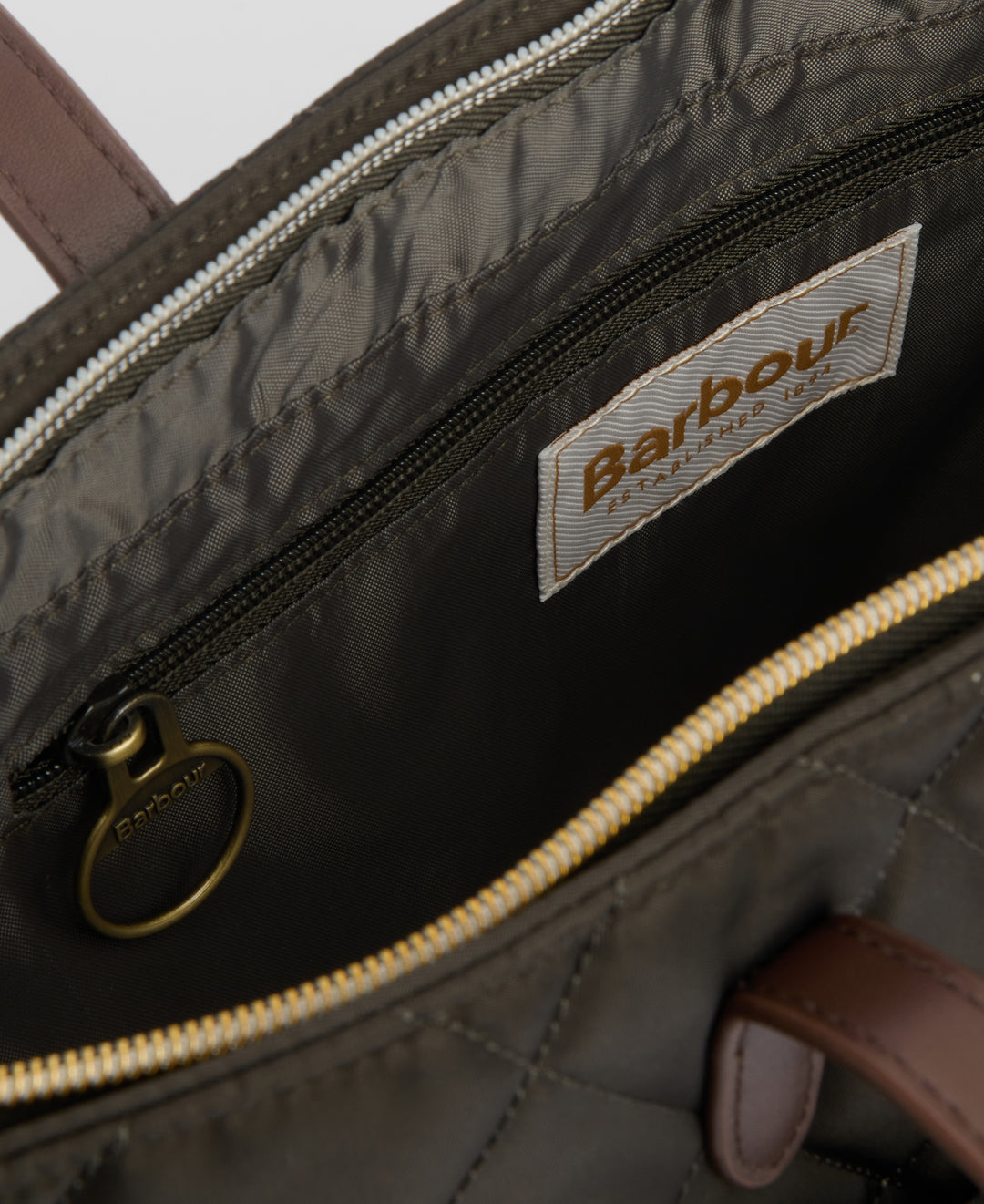 Barbour Quilted Tote Bag in Olive